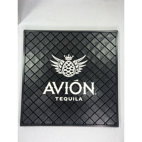 Other - Avion Tequila Rubber BAR‎ SPILL MAT 14”x14” Rail Man Cave Bar Black White NEW